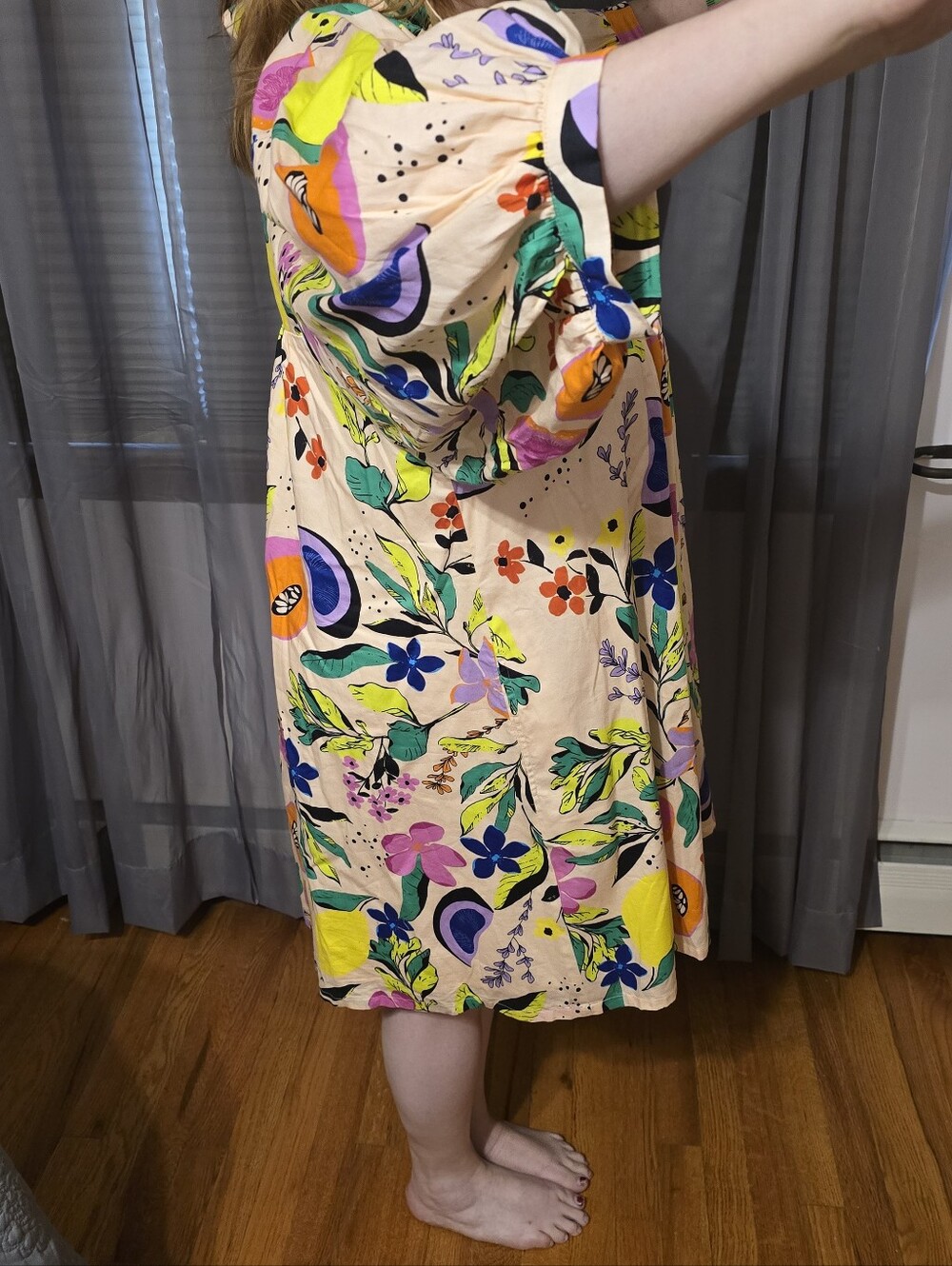 Floral Multicolor Puff-Sleeve Women’s Stella Dress - Picture 10 of 10
